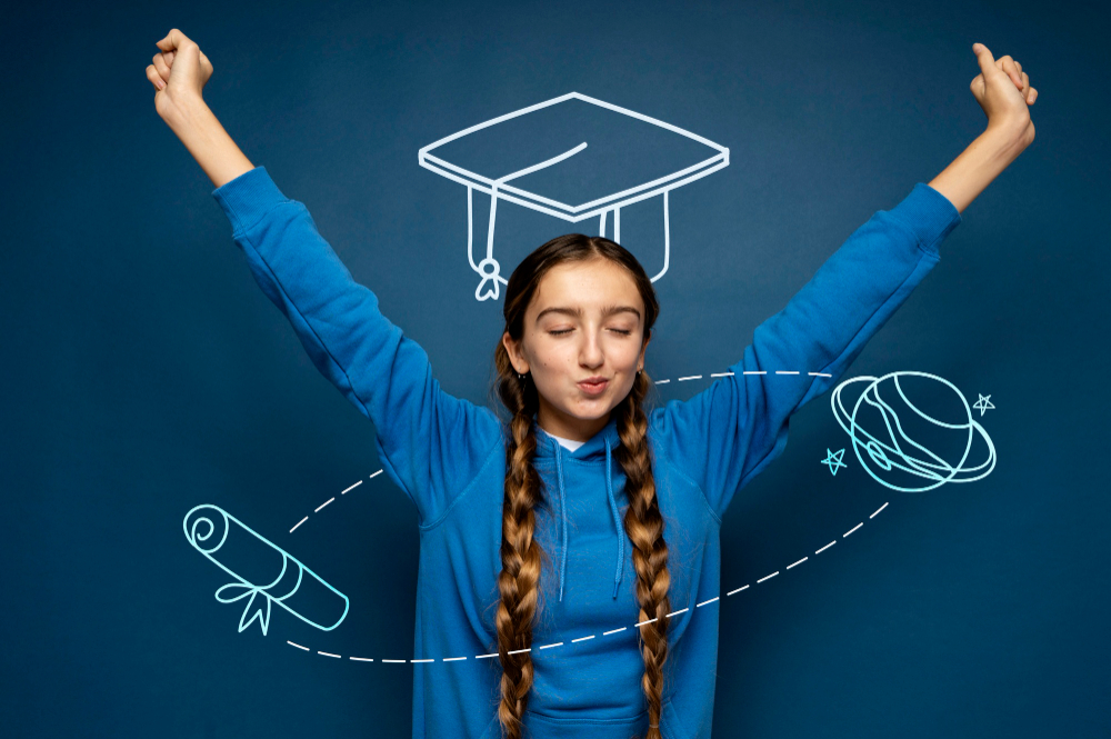 girl preparing for cuet exam